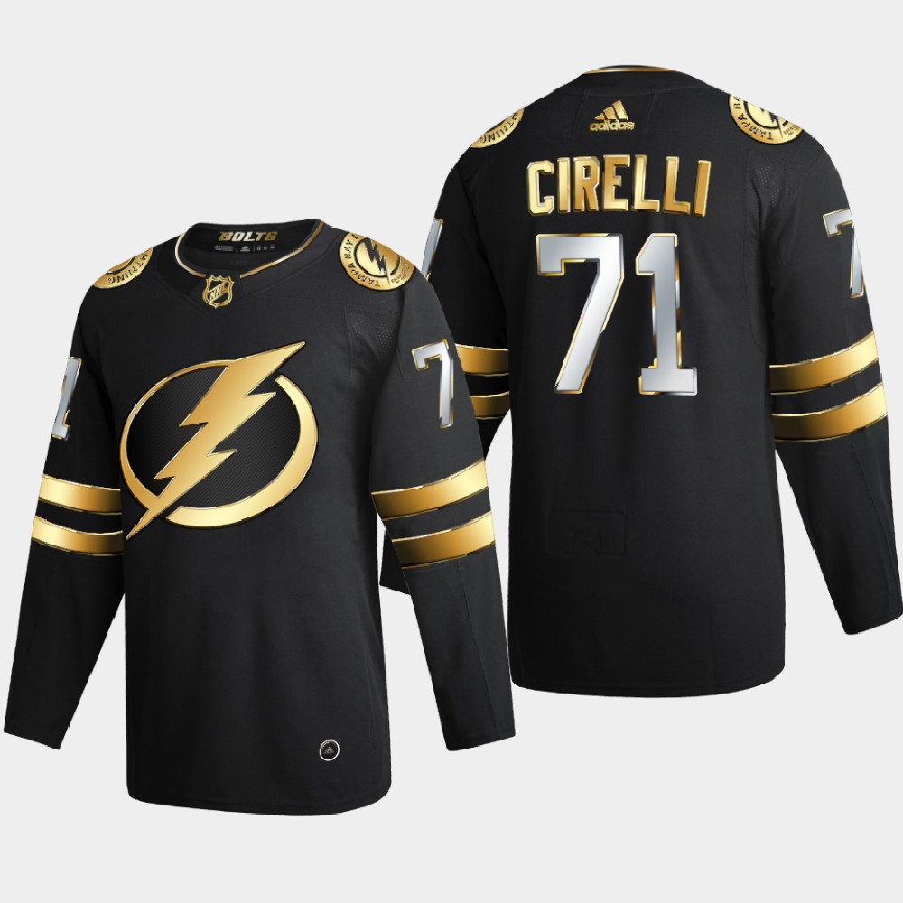 Tampa Bay Lightning #71 Anthony Cirelli Men Adidas Black Golden Edition Limited Stitched NHL Jersey->tampa bay lightning->NHL Jersey
